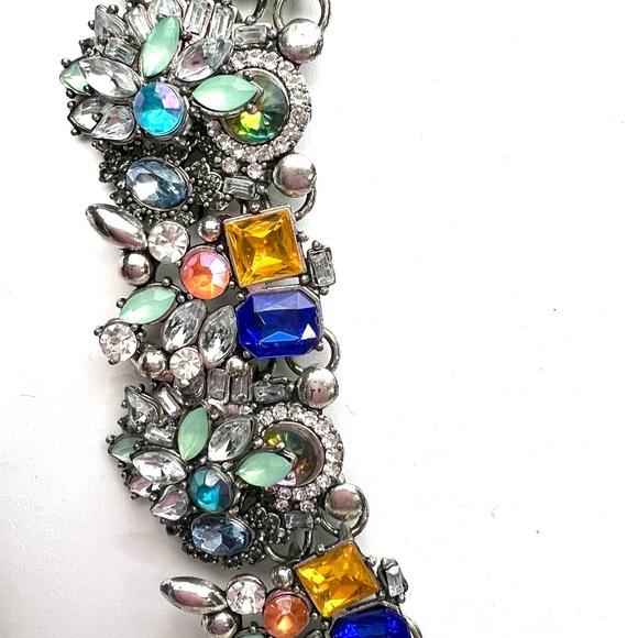 NWT EYECANDY LOS ANGELES SLOANE COLLAR SAPPHIRE BLUE NECKLACE in SILVER - Picture 5 of 10